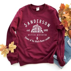 Kadın Hoodies Sweatshirts Siyah Kadın Polar Jumper Dördüncü Kız Kardeşler Crewneck Sweashirts Cadılar Bayramı Sanderson Cadı Müzesi Sweatshirt