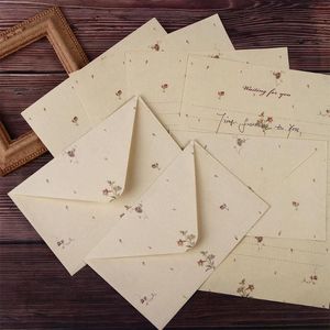 Convite para férias de cartão de aniversário de embrulho de presente Fresh Day Letter do dia dos namorados elegante envelopes de papel floral escrevendo Papergift