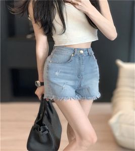 Women's Jeans Shorts Embroidered Letter Tassel Denim for Women 2022 New Loose Hot Pants with A High Waist and Slim Bull-puncher Skirt