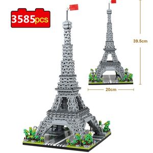 3585PCS World Architecture Model Building Blocks Paris Eiffel Tower Diamond Micro Construction Bricks Diy Toys for Children Gift 220715