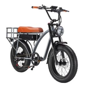 E5 20inch Electric Bike 1000W 48V Motor 20*4.0 Fat Tire Downshift Front Fork Electri Bicycle Harley Motorcycle 60 Miles Rear Shelf MTB Ebik