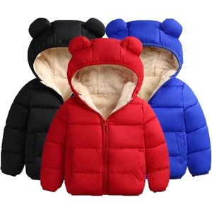 Jaqueta de meninas do bebê 2020 outono inverno criança jaqueta casaco crianças cordeiro veludo algodão quente com capuz outerwear casaco crianças roupas lj201201