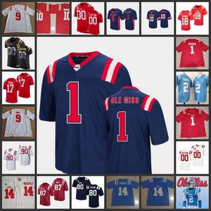 Xflsp College Custom Szyte Ole Miss Rebels piłka nożna Jersey 3 Kentrel Bullock 89 Brandon Buckhaulter 52 Ledarrius Cox 50 Patrick Lucas Jr. Jayden