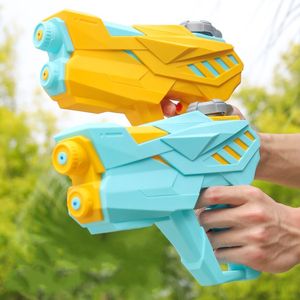 Pistola de água infantil Brinquedos de praia de verão com orifício duplo prensado Armas de jogos de piscina ao ar livre