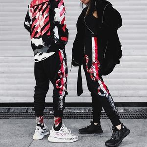 Yeeloca Wysoka jakość koralowca wąż węża hip -hopowe spodnie harajuku bawełna streetwear jogger sporty haremowe spodnie 201126