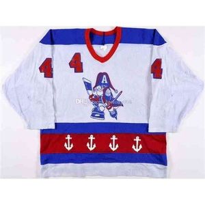 Nik1 2020 Ian Kidd Milwaukee Admirals Game Worn Hockey Jersey Embroidery Stitched任意の番号と名前のジャージをカスタマイズする