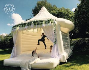 13x13ft aluguel comercial de aluguel inflável de salto branco castelo de jumping para crianças adultos para crianças atividades de casamento de festas