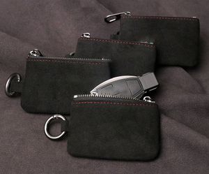 Luxurys Designers Man Key Wallets Buckle Bag Car Keychain Handmade Alcantara Leather high quality Keychains Woman Purse Bags Pendant Accessories 2292