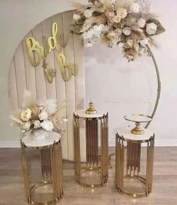 Floral Display Wedding Decoration Metal Plinth Table Background Arch Party Birthday Stage Cake Flowers Crafts Balloons Holder DIY Grand Event Backdrops sxaug08