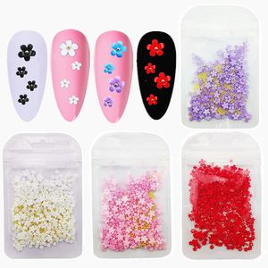 White Pink Black purple green yellow nail decoration Acrylic Flowers Resin Fillings DIY Nails Accessories Mixed Beads Nail Art Decals Supplies