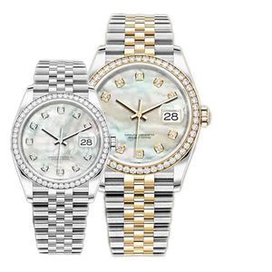 2023 Mäns automatiska rörelse Titta på Kvinnan Quartz Watches With Box Super Sapphire Waterproof Diamond Steel Wristwatches Reloj de Lujo 41mm/36mm/31mm/28mm