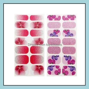 Stickers Decals Nail Art Salon Health Beauty Glitter Flower Mti Color Sticker French Fl Er Wraps Polish 2021 New Manicure Drop Delivery Zv