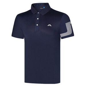 봄 여름 남성 의류 짧은 소매 골프 티셔츠 흑백 색상 JL 야외 레저 폴로스 스포츠 셔츠 220328