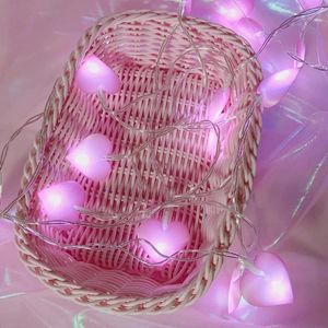 Dekoracja imprezowa 1,5 m 10LLES różowy fioletowy niebieski LED MIŁOŚĆ SERCE STRING ŚWIĄTEK Świąteczne Święto Urodziny Urodziny Home Fairy Garland Lights