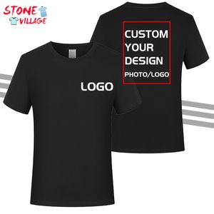 T-shirt da uomo estive Immagine personalizzata con testo Abbigliamento moda casual 100 Camicie da donna in cotone Camicie multicolore di design fai da te 220722