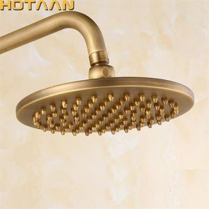 8 inch 20x20cm Round OverHead Rain Shower Head Copper Shower Head Anitque Brass Bathroom ShowerChuveiro YT5113 200925