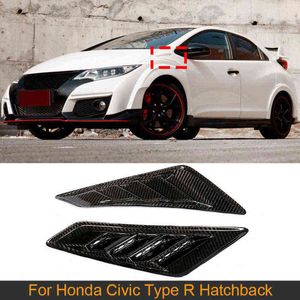Опт Стоимость воздушного вентиляционного отверстия на боковой стороне углерода для Honda Civic Type R Hatchback 4-Door 2015 2016 Car Side Fender Trims H220425