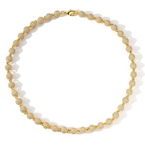 Collana Hip Hop da uomo Bracciale da donna Catena girocollo 5A Cubic Zirconia Stone Designer Collane Bracciali da uomo Uomo Placcatura in oro reale 14K HipHop Ice Out Catene rapper