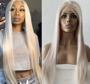 Blonde 60 Color Swiss Lace Full Lace Wig Silky Straight Chinese Human Virgin Hair Wigs for Black Woman Fast Express Delivery