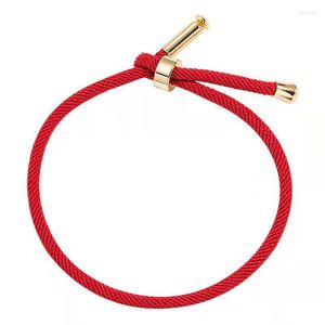 Очарование браслетов перфорированные 5 -миллиметровые бусинки; Красный браслет Lucky Rope Chain дружба женщина плетеные регулируемые любовники LiderCharm Kent22