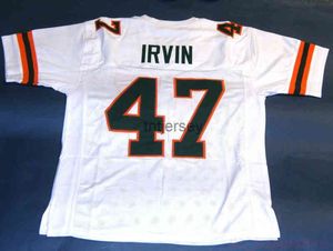 GÜNSTIGES MASSGESCHNEIDERTES MICHAEL IRVIN MIAMI HURRICANES WEISSES TRIKOT oder individuelles Trikot mit beliebigem Namen oder Nummer