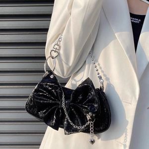 Borse da sera Moda Bowknot Bolso Mujer Y2k PU Borsa a tracolla Donna con catena Stile coreano Borsa femminile Elegante Sac A Main FemmeSera