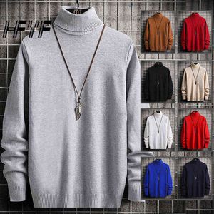 Sweter z biegiem nastolatki długie rękawy stały kolor prosty przypadkowy golf luz zimowy sweter ubrania zimowe ubranie sweter L220730