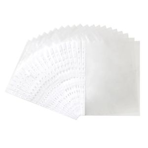 100Pcs/Set A4 Plastic Punched Pockets Folders Filing 11 Holes PVC Loose Leaf Documents Sheet Protectors