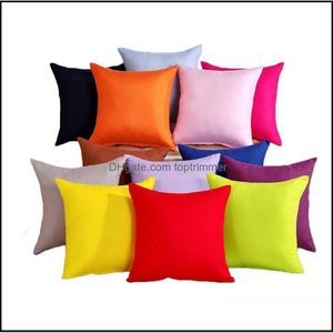 New Pillowcase Pure Color Polyester White Pillow Er Cushion Decor Case Blank Christmas Gift Drop Delivery 2021 Pillows Nursery Bedding Baby
