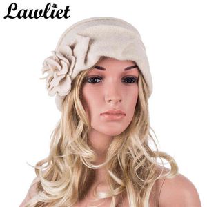 Eleganti cappelli da donna stile anni '20 Cappelli invernali con berretto invernale per donna Cappellino con cloche a secchiello 100 Cappelli caldi in lana cotta a376 J220722