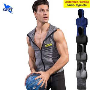 Personalize Rashguard Capuz Men Men Rick Dry seco com camisa de corrida Elastic com capuz esportivo Capéu de treinamento de ginástica de ginástica 220704