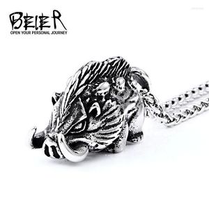Pendant Necklaces Beier 316L Stainless Steel Men Wild Viking Boar Necklace Vintage Nordic Animal Charm For Jewelry LHP144Pendant Sidn22