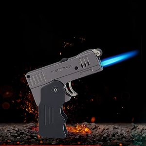 Mini Butane Gas Fleming Creative Deformable Pistol Shape Personality Earxos Tocha de chama de jato para tubos de fumantes de cigarro DHL grátis