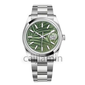 caijiamin - mens watches automatic watch Oyster full stainless steel strap green face fashion luminous wristwatch life waterproof montre de luxe