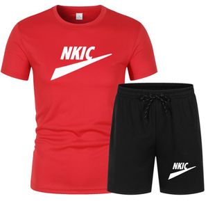 Conjunto de shorts de manga curta respirável para homens com estampa de verão, marca de moda masculina LOGO 2 peças roupas esportivas S-3XL