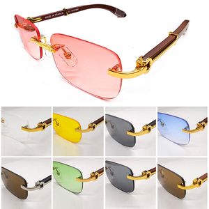 Solglasögon för kvinnodesigner Optisk ram Träklassiker Högkvalitativ blandad färg Solglasögon för mens fashionabla retro lyxmode trägraveringsglasögon