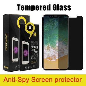 iPhone 13 12 Pro Max XR XS 11 7 8 Plus Anti-Spy Privacy Screen Protector Temple Glass with Package