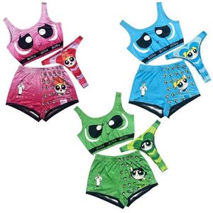 Costume da bagno adorabile da donna Pantaloncini stampati sexy Bikini Costume da bagno alla moda a tre pezzi Nuovo abito da spiaggia per l'estate 2022