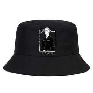 Berretti Anime Tokyo Revengers Cappello estivo Manjiro Sano Graphic Donna Uomo Panama Secchio Il design Visiera piatta Harajuku Pescatore