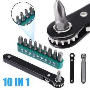 10 I 1 mini Handle Ratchet Screwnriver Tool Set S2 för multifunktionsuppsättningar Y200321