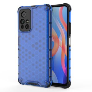 Stoßfeste TPU-Rüstungshüllen im Wabenstil für Xiaomi Poco M4 Pro 5g Redmi Note11 Note 11 Pro Plus Rückseite Deep Coke