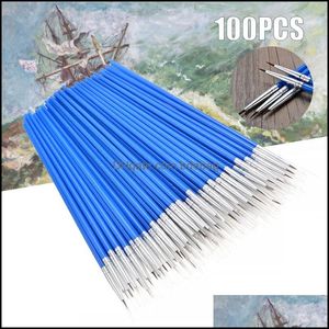 100Pcs/Set Micro Extra Fine Detail Art Craft Paint Brushes For Traditional Chinese Oil Painting Q1107 Drop Delivery 2021 Supplies Arts Craf