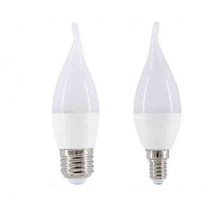 5pcs/lot LED 전구 E14 E27 LED 램프 실내 따뜻한 차가운 흰색 조명 7W AC220V LED 캔들 홈 장식 샹들리에 H220428