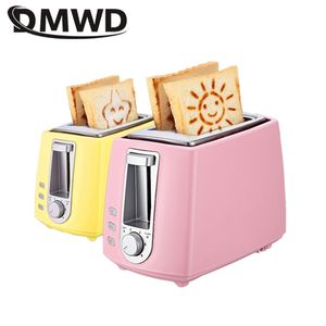 DWMD Stainless steel Electric Toaster Household Automatic Bread Baking Maker Breakfast Machine Toast Sandwich Grill Oven 2 Slice T200414