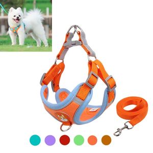 Dog Collars & Leashes Luxury Harness No-push Chest Vest And Leash Set Pets Accessories Harnesses For Small Dogs Medium ChiensDog