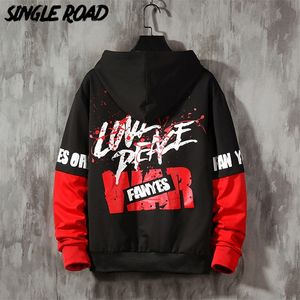 Singleroad överdimensionerade mens hoodies män svart grafiskt lapptäcke tröja hip hop japanska streetwear harajuku hoodie män 201126