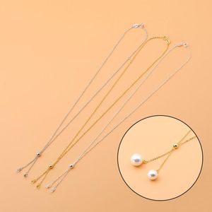 Chains Sterling Silver Necklace Female Simple Cross Chain O Word Tray Needle Semi-finished Clavicle DIY Bare ChainChains