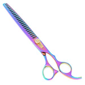 Purple Dragon 8.0" Big Pets Thinning Scissors Dogs Shears Japan Steel 9CR Professional Grooming Dog Hair Clipper B0059B 220317