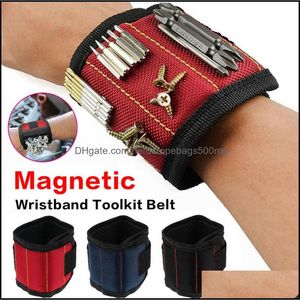 Other Tools Packaging Home Garden Magnetic Wristband Pocket Tool Belt Pouch Bag Screws Holder Holding Bracelets Practical Strong Chuck Wri on Sale