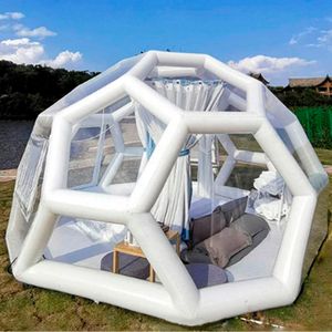 Tenda a cupola gonfiabile in cristallo di nuovo design, tenda a cupola ermetica, forma di calcio, trasparente, camera da campeggio per hotel, spazio libero per esterni